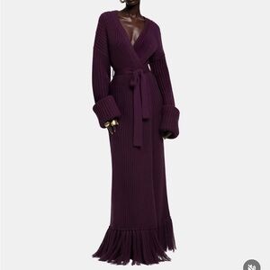Hanifa Elegant Purple Knit Maxi Dress